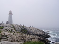 位於加拿大新斯科細亞省的Peggys Point Lighthouse（英语：Peggys Cove, Nova Scotia）