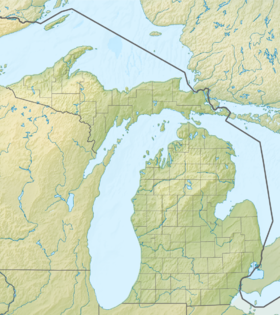 Map showing the location of Meridian-Baseline State Park