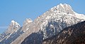 Gipfel der Arnspitzgruppe von Osten: Arnplattenspitze, Mittlere Arnspitze, Große Arnspitze