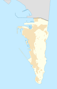 Map showing the location of Gorham's Cave