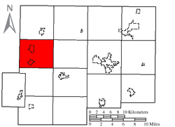 Location of Perry Township in Putnam County