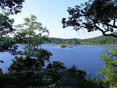 Island Pond dans le parc d'État de Harriman.