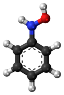 Ball-and-stick model of the phenylhydroxylamine molecule