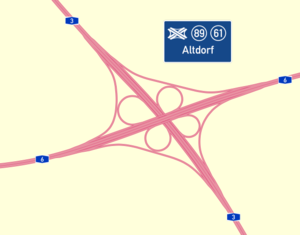 Übersichtskarte Autobahnkreuz Altdorf