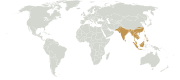 Extent of the Indomalayan biogeographical realm