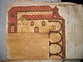 Piazza e loggia del mercato e parrocchiale di Lari in un disegno del XVII secolo