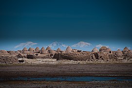 The village of Chipaya, Oruro, Bolivia, near the lake