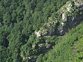 Vue depuis le haut du pavillon de visualisation et le canyon.