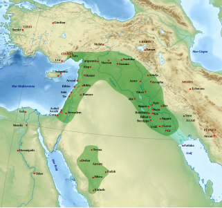 Extensió aproximada de l'Imperi Neobabilònic