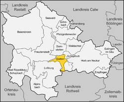 Elhelyezkedése Baden-Württemberg térképén