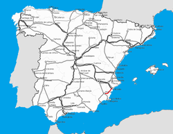 A Murcia–Alicante-vasútvonal útvonala