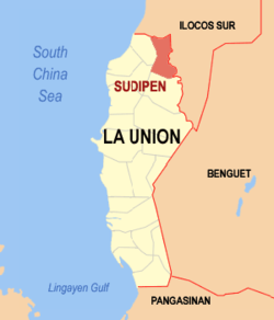 Mapa de La Union con Sudipen resaltado