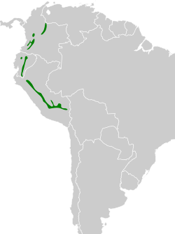 Distribución geográfica del picoguadaña grande.