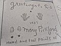 Mary Pickford's handprints and footprints