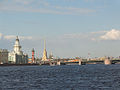 Kunstkamera, Palace Bridge, a rostral column and the spire of Peter and Paul Cathedral