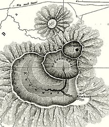 Tengger-Gebirge. Detail aus obiger Karte mit dem Vulkan Bromo.