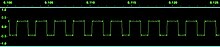 Closeup view of waveform in the audio sample.