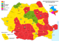 Hartă politică înfâțișând victoria Partidului Național Liberal (PNL) la alegerile locale din 2020 din România.