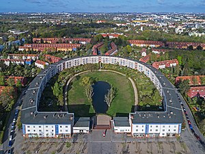 Horseshoe Estate (Hufeisensiedlung), built in 1925, in Britz, Berlin