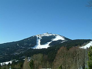 Blick vo Noadn af'n Bereich van Gipfe van Großn Arba mid de Skiolong