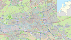 Mapa konturowa Rotterdamu, u góry po prawej znajduje się punkt z opisem „Nesselande”