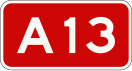 A13 motorway shield}}