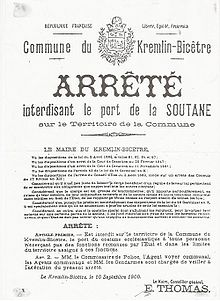 Arrêté municipal du 10 septembre 1900