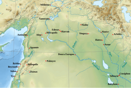 Les principals ciutats de l'Alta Mesopotàmia i Síria durant el periode part