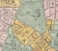 Detail of 1839 map of Boston, showing Temple Place