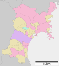 榴岡天満宮の位置（宮城県内）