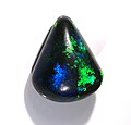 Opale noire - Lightning Ridge, New South Wales, Australie (15 × 12 mm)