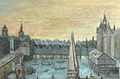 De pont au Change in 1577, toen er nog huisjes op stonden