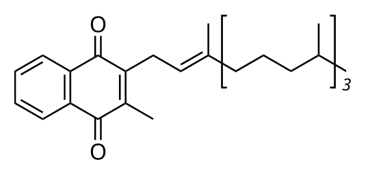 The menadiol core is apparent in the structure of vitamin K.