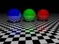 Obrázek vyrenderovaný pomocí ray tracingu.