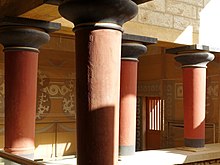 Minoan columns, wider at the top than the base