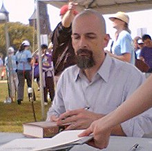 Stephenson at a book signing