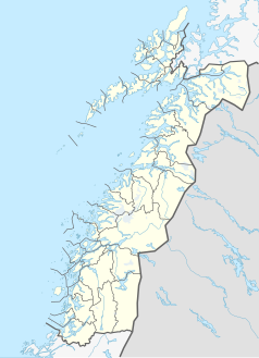 Mapa konturowa Nordlandu, na dole po lewej znajduje się punkt z opisem „SSJ”