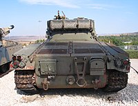 イスラエルのラトルン戦車博物館に置かれたスイス製Panzer 61 MBT。