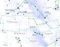 M27 di rasi bintang Vulpecula.