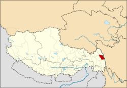 Location of Gonjo County within Tibet Autonomous Region