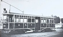 An image of an electric tram operated by Madras Electric Tramways