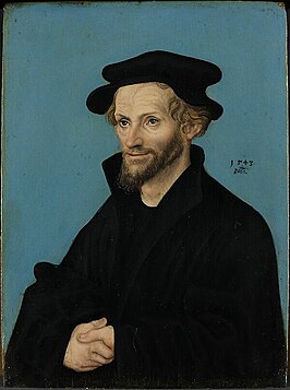 Philipp Melanchthon (1543) geschilderd door Lucas Cranach de Oude