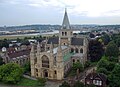 Image 23 Credit: Sdwelch1031 Rochester is a large town in Kent, England, at the lowest bridging point of the River Medway about 30 miles (50 km) from London. Construction of Rochester Cathedral, shown, began in about 1080. More about Rochester... (from Portal:Kent/Selected pictures)