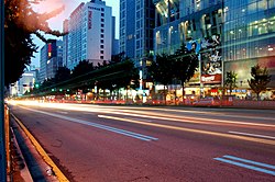 A street at night in Sinchon-dong