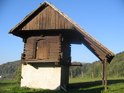 Зерносховище в Словенії. Початок XIX століття.