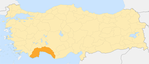 Antalya ili xəritədə