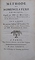 1787 copy of "Méthode de Nomenclature Chimique," featuring work by Morveau