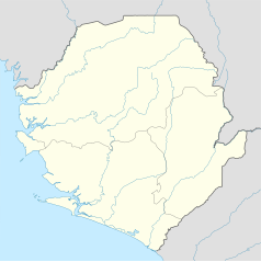 Mapa konturowa Sierra Leone, blisko centrum na dole znajduje się punkt z opisem „Bo”