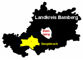 Poziția Burgebrach pe harta districtului Bamberg