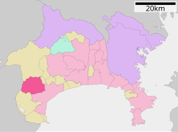 Minami-Ashigaran sijainti Kanagawan prefektuurissa